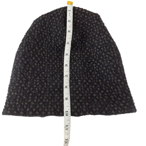 Mel En Stel Unisex Beanie Wool Textured Slouchy Modern Lux Lined Black Small EUC - Picture 9 of 13